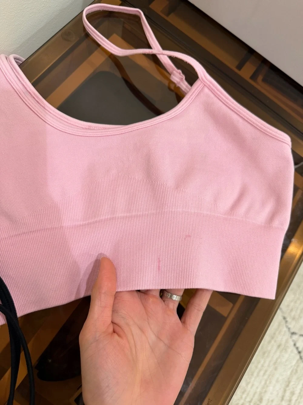 Bo+tee One-Shoulder Seamless Sports Bra in Pink S